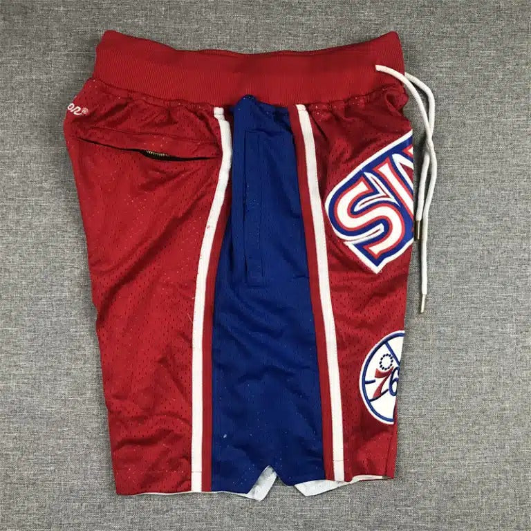 Philadelphia 76ers Hardwood Classics Red Shorts - Basketball Shorts Store