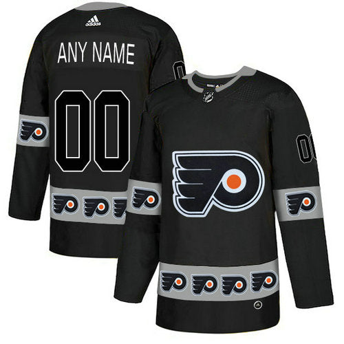 Philadelphia Flyers Custom Black Team Logos Fashion Jersey
