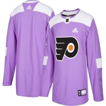 Philadelphia Flyers Purple Pink Custom Hockey Fights Cancer Practice Jersey