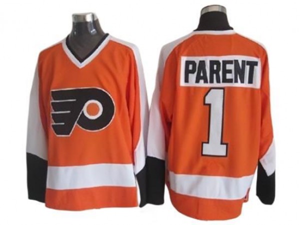 Philadelphia Flyers #1 Bernie Parent Vintage CCM Jersey - Orange