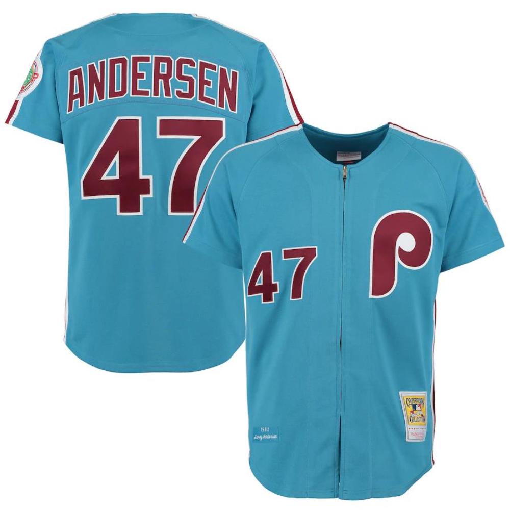Philadelphia Phillies Larry Andersen Blue 1984 Throwback Jersey