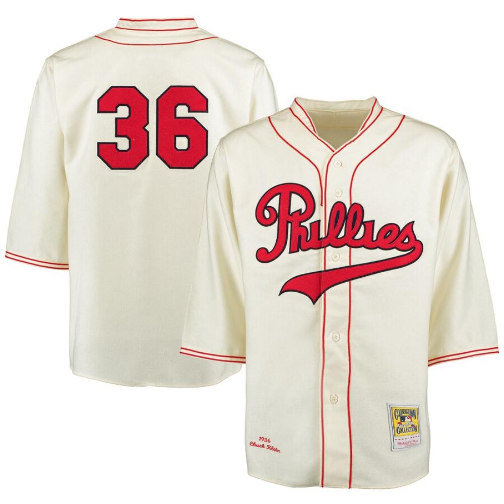 Philadelphia Phillies Robin Roberts Cream 1936 Throwback Jersey