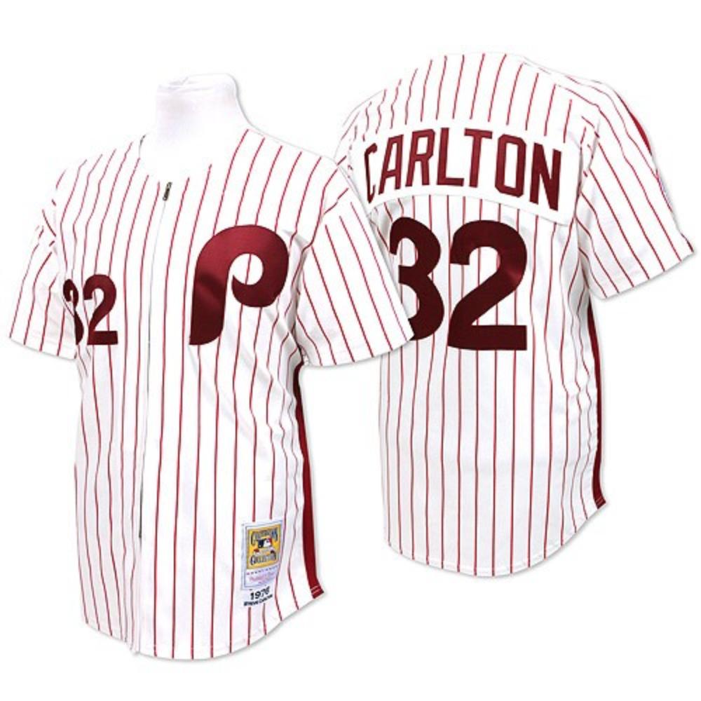 Philadelphia Phillies Steve Carlton White 1976 Throwback Jersey