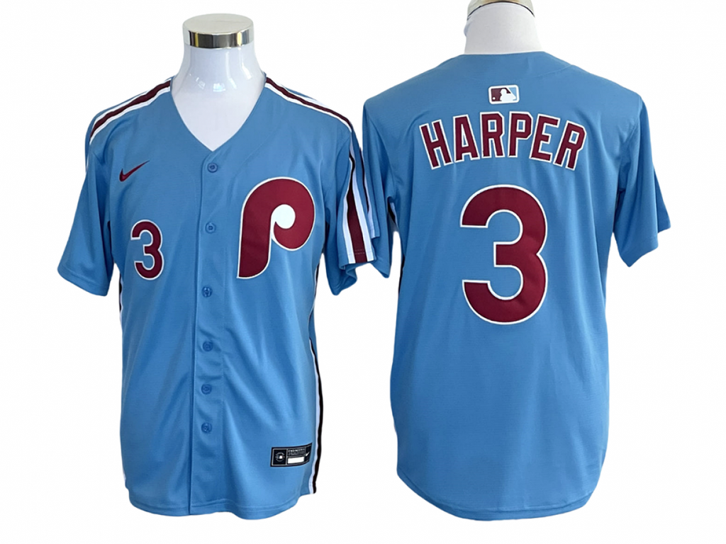 Philadelphia Phillies #3 Bryce Harper Alternate Limited Jersey - Light Blue