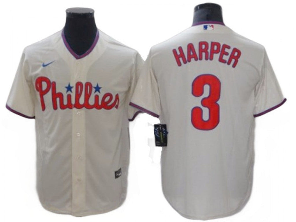 Philadelphia Phillies #3 Bryce Harper Cream Alternate Jersey