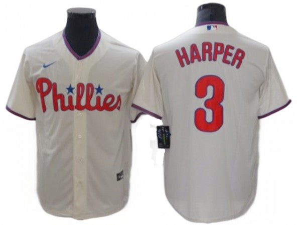 Philadelphia Phillies #3 Bryce Harper Cream Alternate Jersey