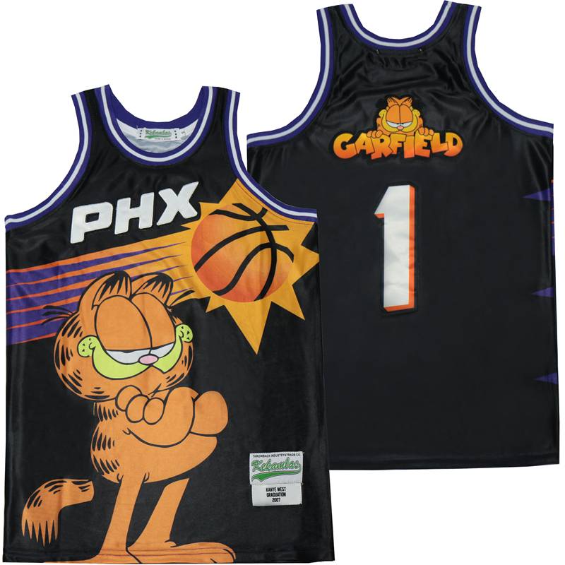Phx #1 Garfield Movie Basketball Jersey Black