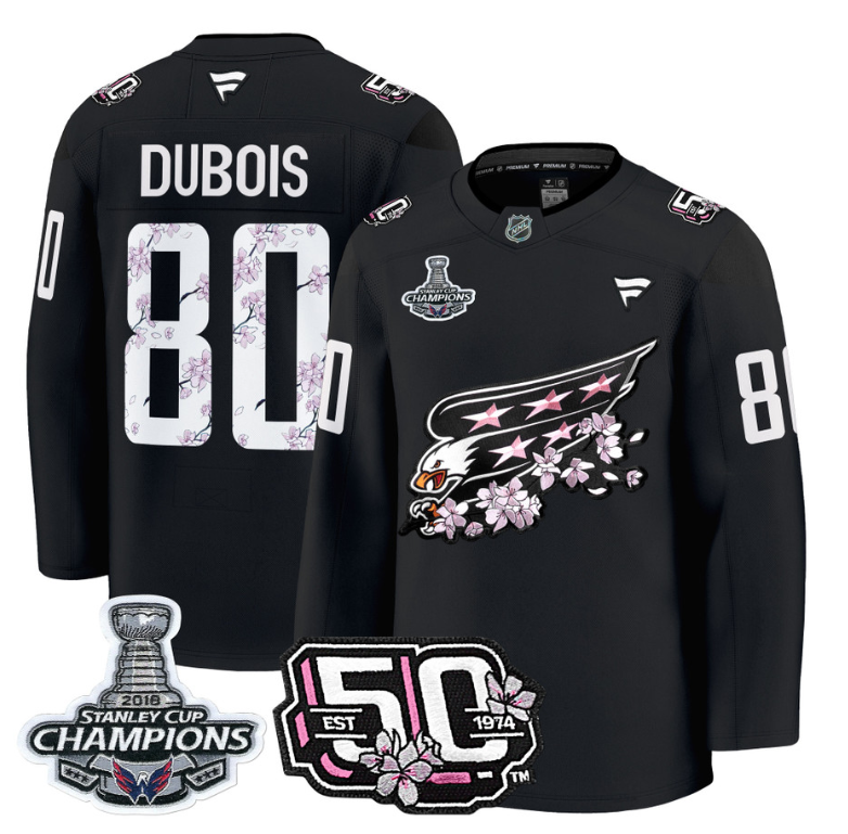 Pierre-Luc Dubois Jersey #80 Washington Capitals 50th 2018 Stanley Cup Champions Patch Black