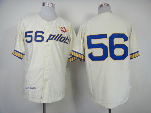Pilots #56 Fim Bouton Movie Baseball Jersey