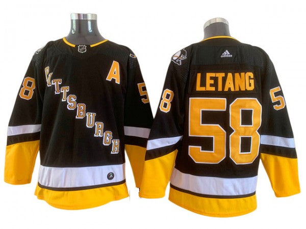Pittsburgh Penguins #58 Kris Letang Black 2021&22 Alternate Jersey