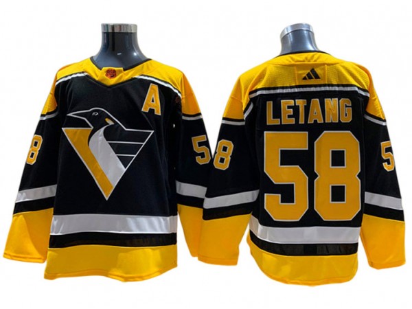 Pittsburgh Penguins #58 Kris Letang Black 2022&23 Reverse Retro Jersey