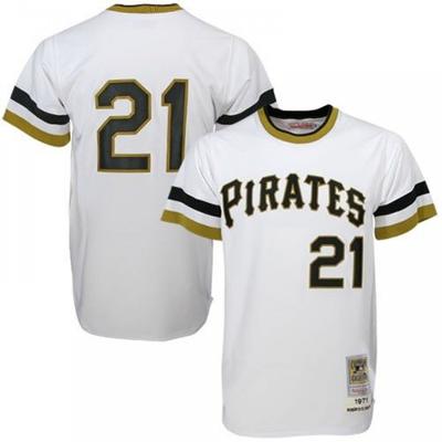 Pittsburgh Pirates Roberto Clemente White 1971 Throwback Pullover Jersey