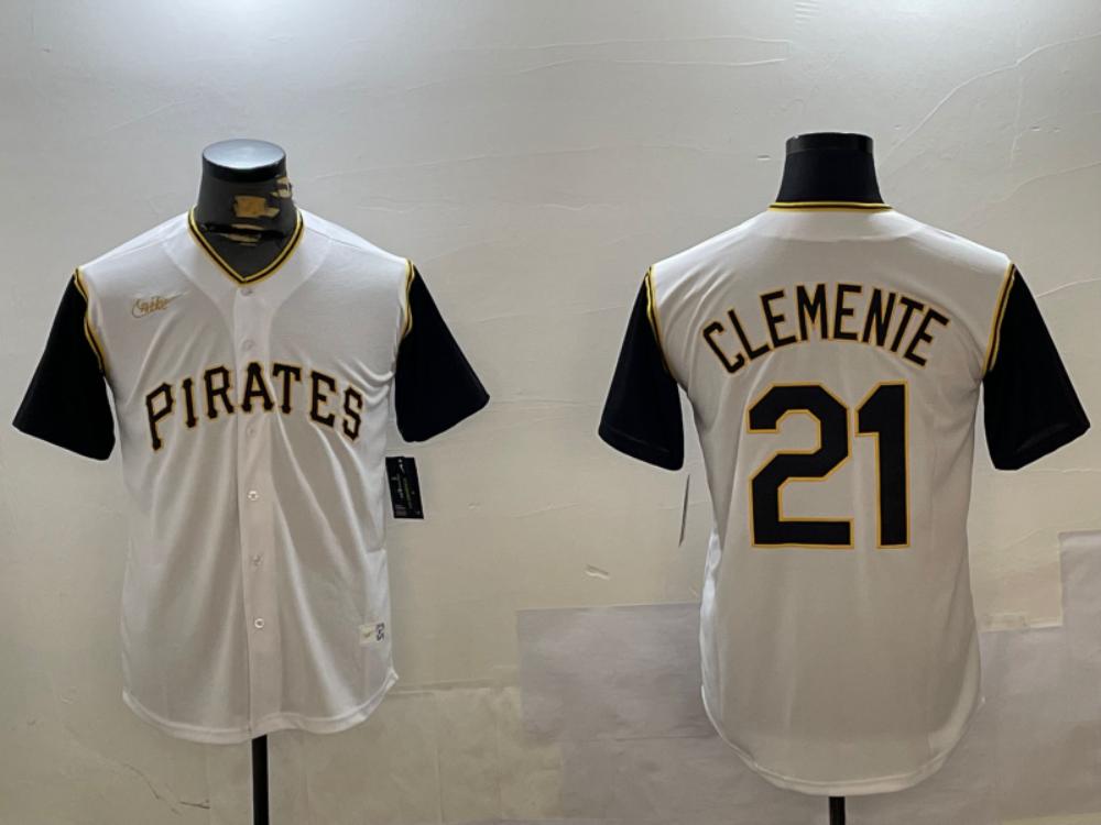 Pittsburgh Pirates Roberto Clemente White Throwback Jersey
