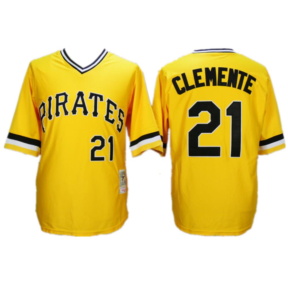 Pittsburgh Pirates Roberto Clemente Yellow 1971 Throwback Pullover Jersey