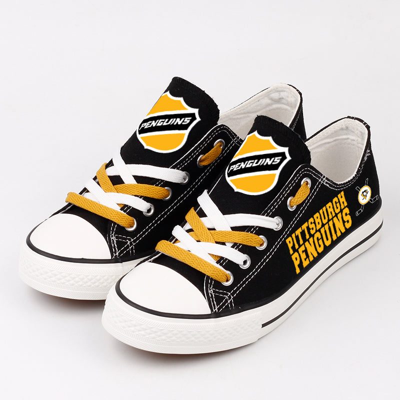 Pittsburgh Penguins Low Top Canvas Sport Sneakers Shoes For Men Women Fans