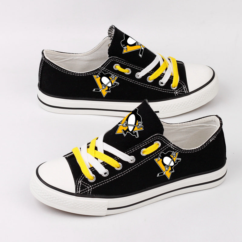 Pittsburgh Penguins Low Top Canvas Sport Sneakers Shoes For Men Women Fans