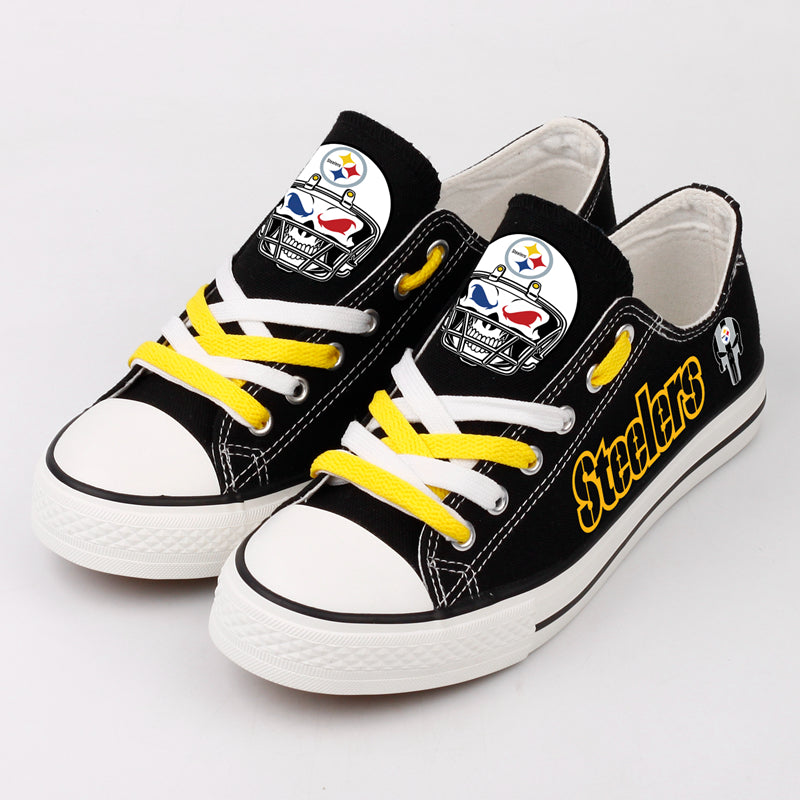 Pittsburgh Steelers Low Top Canvas Sport Sneakers Shoes For Men Women Fans