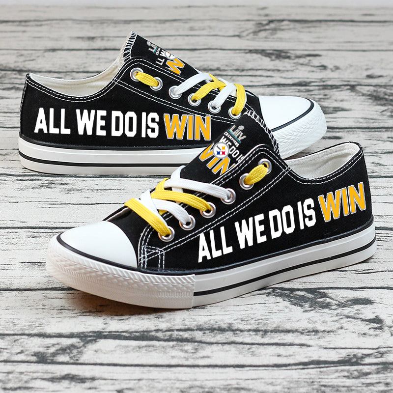 Pittsburgh Steelers Low Top Canvas Sport Sneakers Shoes For Men Women Fans