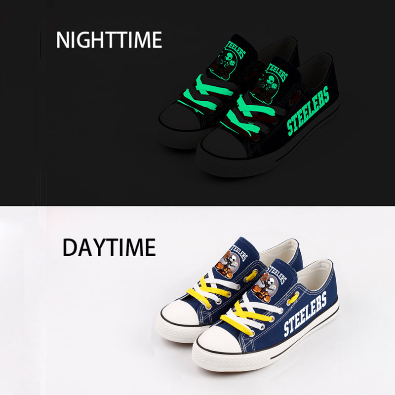 Pittsburgh Steelers Low Top Canvas Sport Sneakers Shoes For Men Women Fans