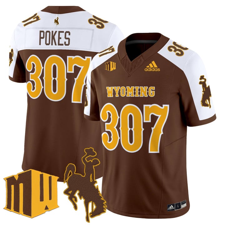 Pokes Jersey #307 Wyoming Cowboys 2025 Vapor Limited Stitched Brown Alter