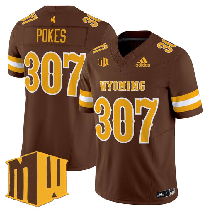 Pokes Jersey #307 Wyoming Cowboys 2025 Vapor Limited Stitched Brown