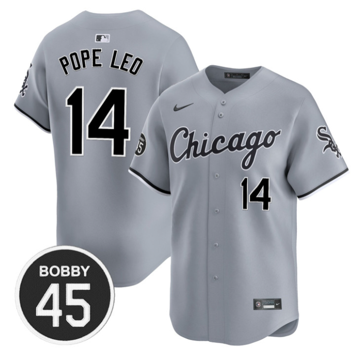 Pope Leo Jersey #14 Chicago White Sox Bobby Jenks Limited Stitched Gray Road