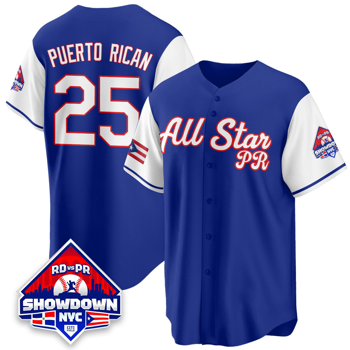 Puerto Rican Jersey #25 Puerto Rican Baseball All-Star 2025 Stitched White Sleeves