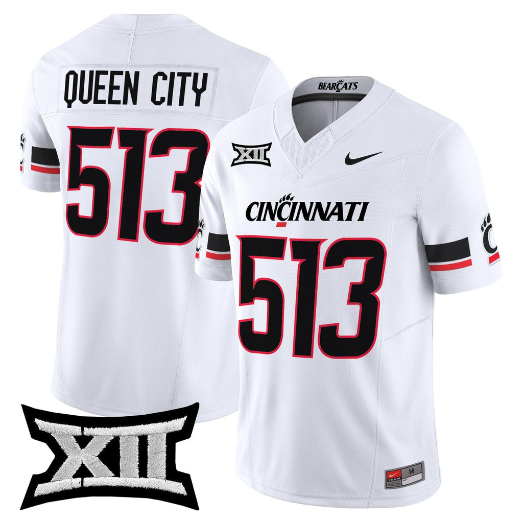 Queen City Jersey #513 Cincinnati Bearcats 2025 Vapor Limited Stitched White