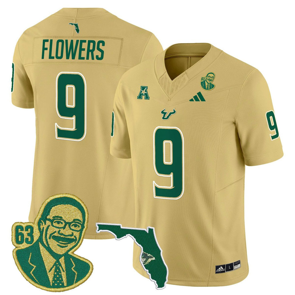 Quinton Flowers Jersey #9 South Florida Bulls Lee Roy Selmon Legacy Gold