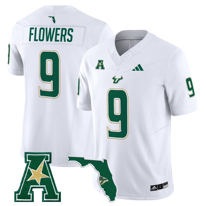 Quinton Flowers Jersey #9 South Florida Bulls 2025 Limited Stitched White