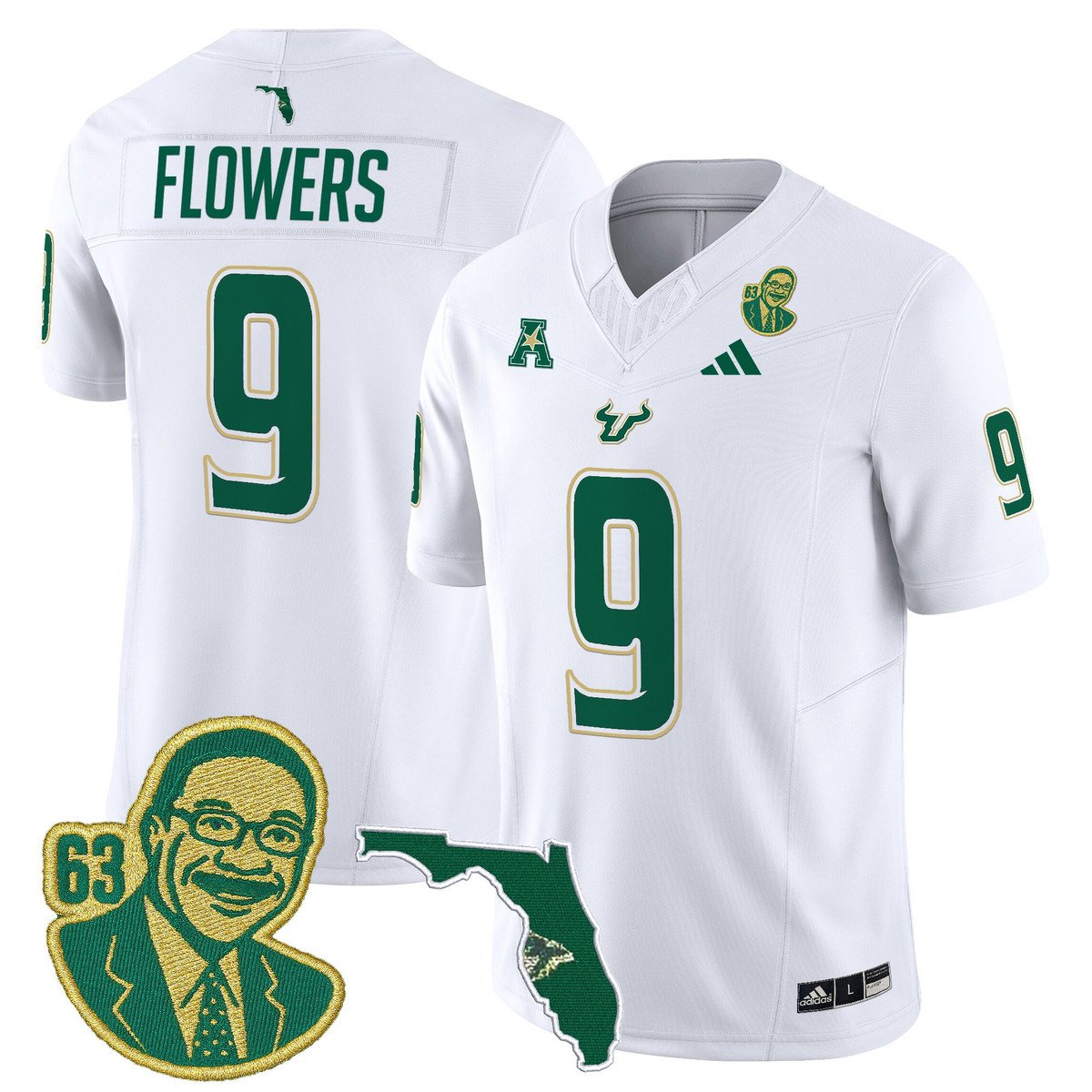 Quinton Flowers Jersey #9 South Florida Bulls Lee Roy Selmon Legacy White