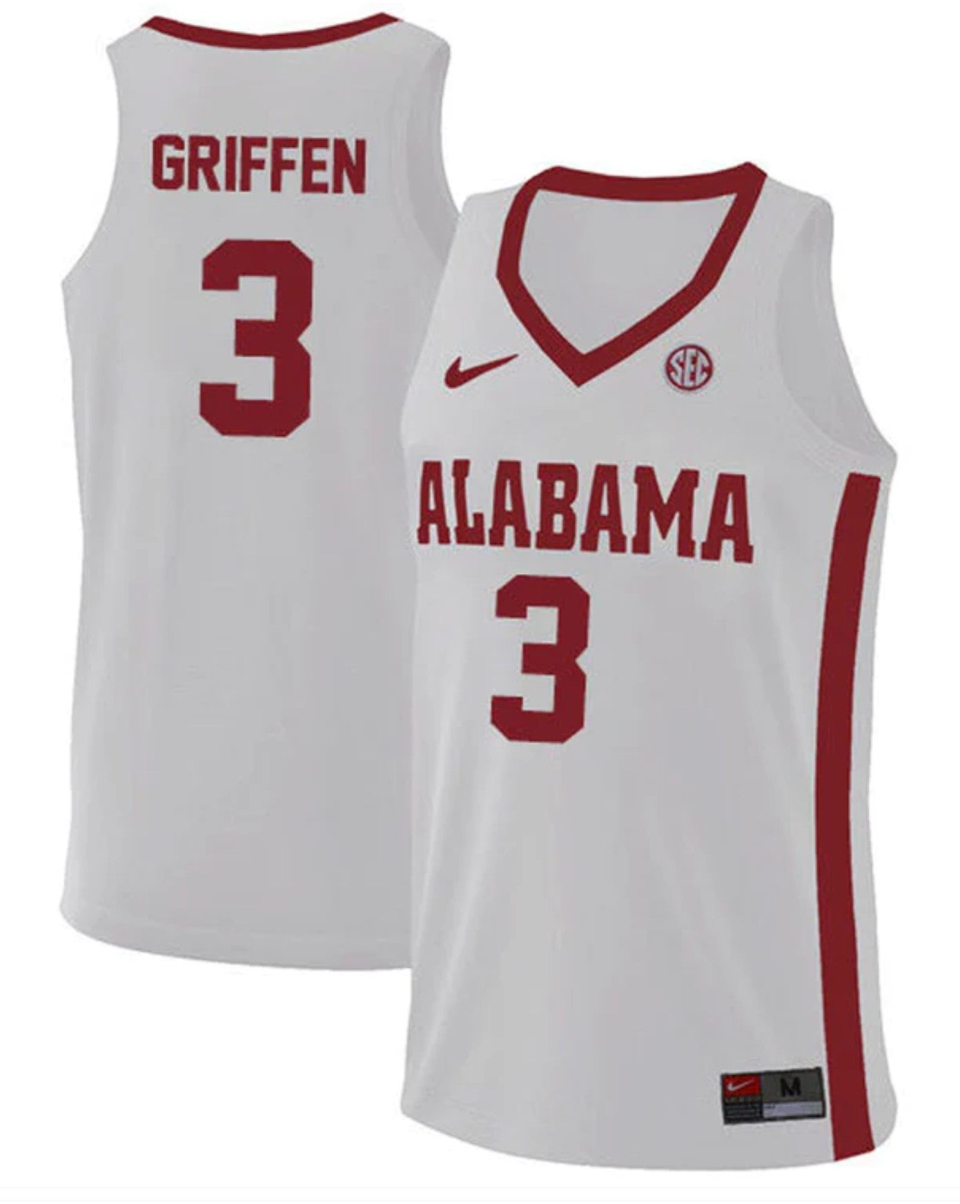 Rylan Griffen Jersey Alabama Crimson Tide College Basketball Replica White #3