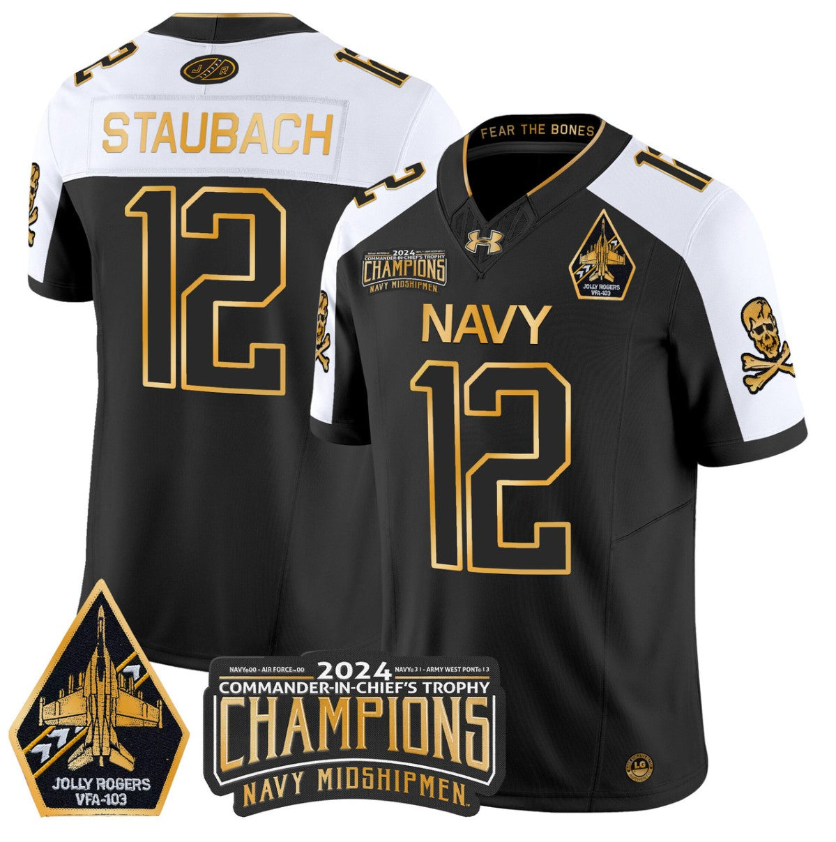 Roger Staubach Jersey #12 Navy Midshipmen Commander-in-chief's Trophy Alternate