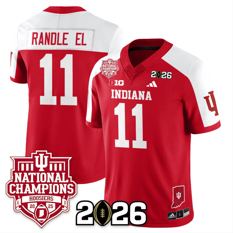 Randle El Jersey #11 Indiana Hoosiers 2025 National Champions Stitched Red Alternate