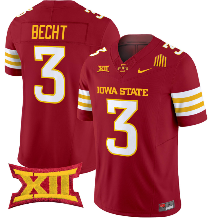 Rocco Becht Jersey #3 Iowa State Cyclones Vapor Limited College Football Stitched Cardinal