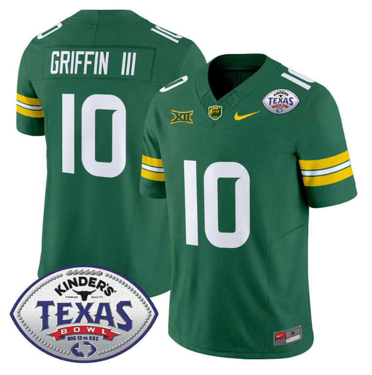 Robert Griffin III Jersey #10 Baylor Bears 2024 Texas Bowl Patch Green