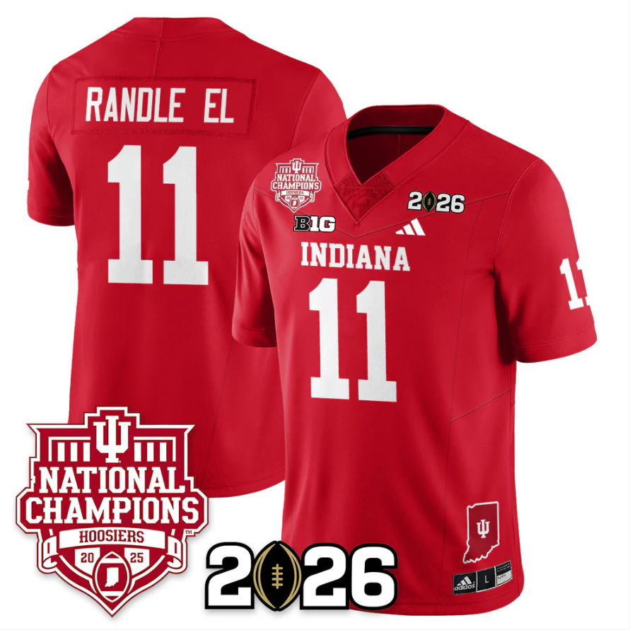 Randle El Jersey #11 Indiana Hoosiers 2025 National Champions Stitched Red