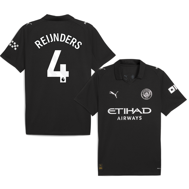 REIJNDERS #4 Manchester City 2025-26 Away Jersey – Black