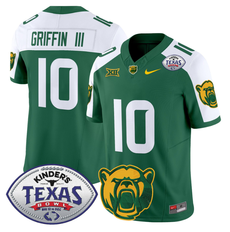Robert Griffin III Jersey #10 Baylor Bears 2024 Texas Bowl Patch Green Alternate