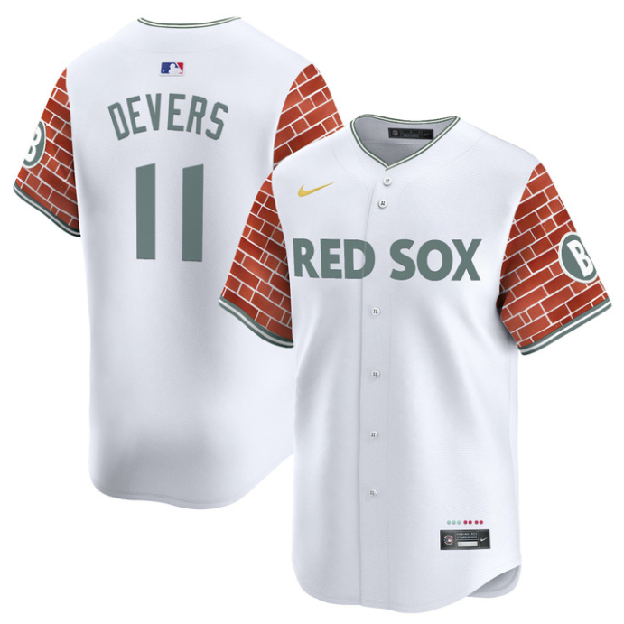 Rafael Devers Jersey #11 Boston Red Sox 2025 Fenway Red Brick Style Vapor Premier Stitched White