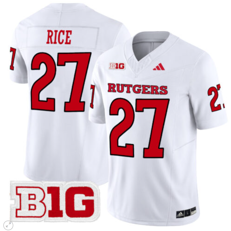 Ray Rice Jersey #27 Rutgers Scarlet Knights Vapor Limited Football White
