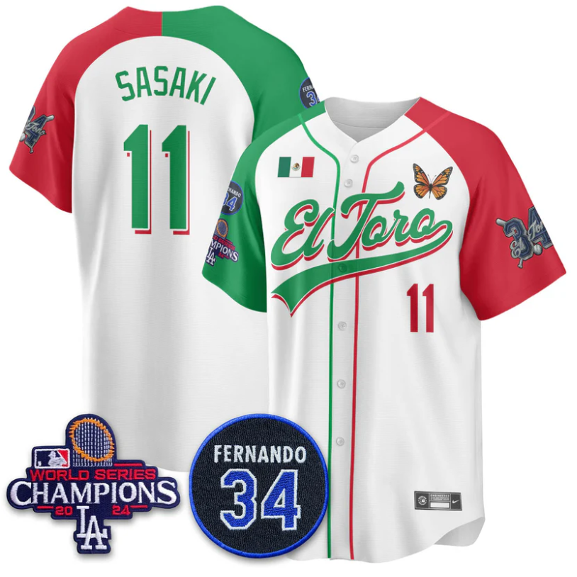 Roki Sasaki Jersey #11 Dodgers Mexican El Toro For 34 Stitched Alternate