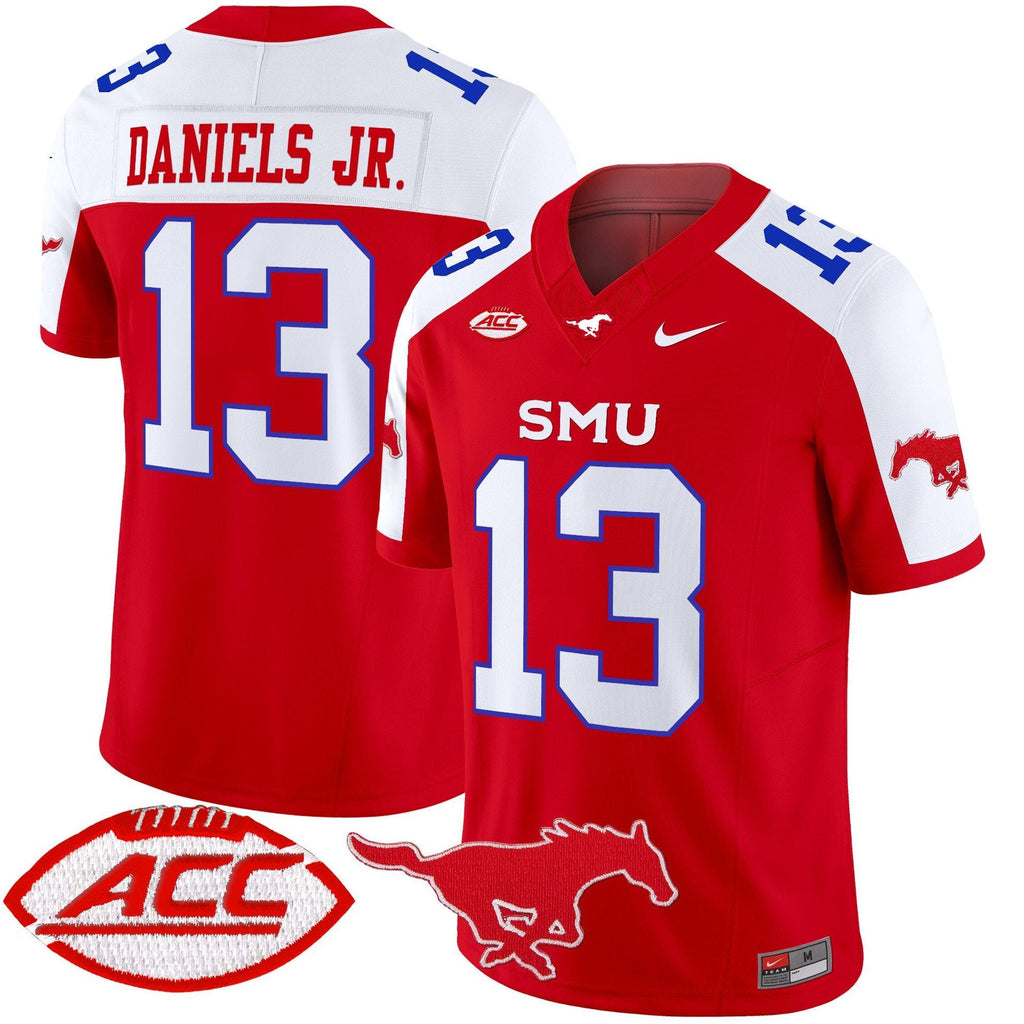 Roderick Daniels Jr Jersey #13 SMU Mustangs 2025 Vapor Limited Stitched Red Alter