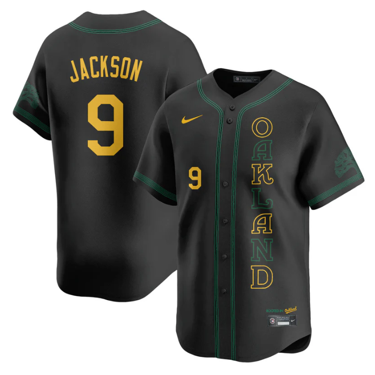 Reggie Jackson Jersey #9 Oakland Athletics City Connect Concept Stitched Black