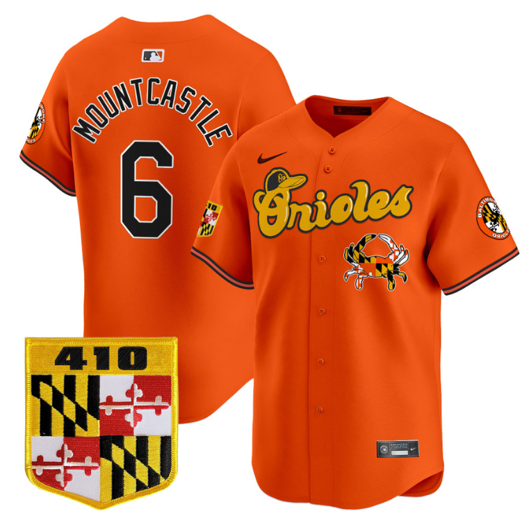 Ryan Mountcastle Jersey #6 Baltimore Orioles 410 & Chesapeake Crab Patch Limited Stitched Orange