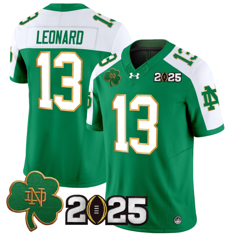 Riley Leonard Jersey #13 Notre Dame 2025 CFP Final Patch Navy ALternate