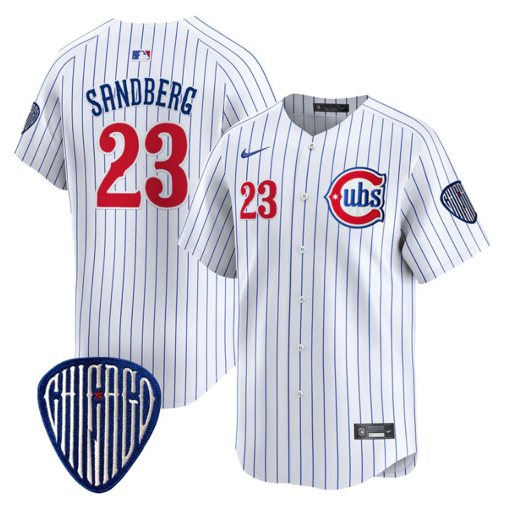 Ryne Sandberg Jersey #23 Chicago Cubs Blue Alternate Vapor Premier Limited Stitched Pinstripe