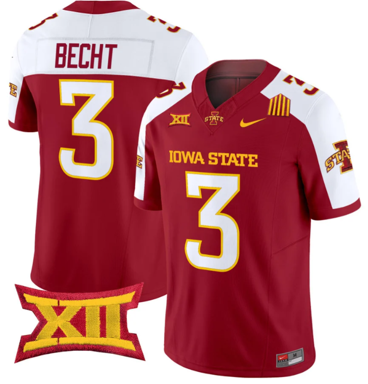 Rocco Becht Jersey #3 Iowa State Cyclones Vapor Limited College Football Stitched Cardinal Alternate