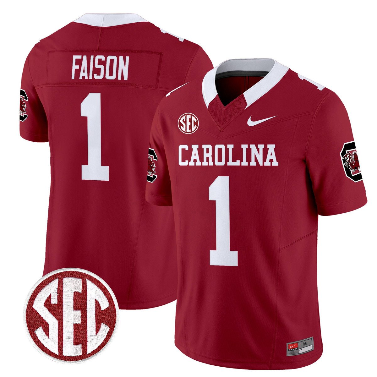 Rahsul Faison Jersey #1 Carolina 1980 Throwback Rebrand 2026 Stitched Garnet