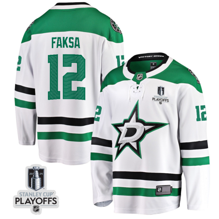 Radek Faksa 12 Dallas Stars 2024 NHL Playoffs Patch Away Breakaway Jersey - Men